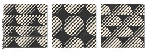Set of minimalist seamless pattern with abstract creative geometric composition