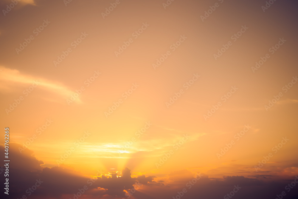 Cloud sky pastel abstract orange gradient blurred. soft focust canopy. wallpaper sweet soft landscape. for tropical travel summer holidays background concept.