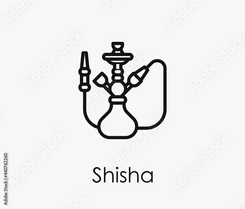Hookah vector icon. Editable stroke. Symbol in Line Art Style for Design, Presentation, Website or Apps Elements, Logo. Pixel vector graphics - Vector