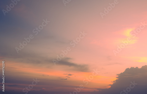 Cloud sky pastel abstract orange gradient blurred. soft focust canopy. wallpaper sweet soft landscape. for tropical travel summer holidays background concept.