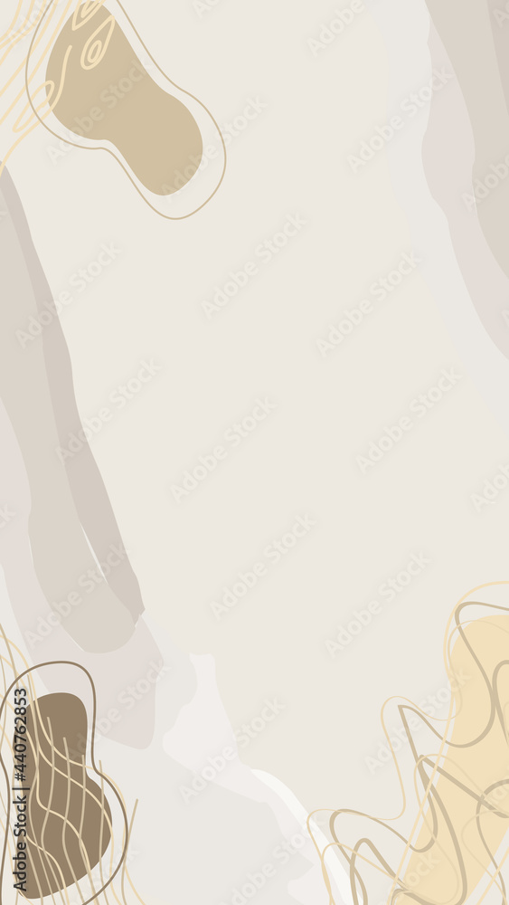 Vector abstract background in beige tones for invitations, business cards, stories background, stories template