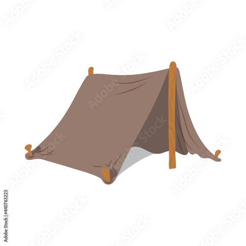 tent camping flat design vector illustration