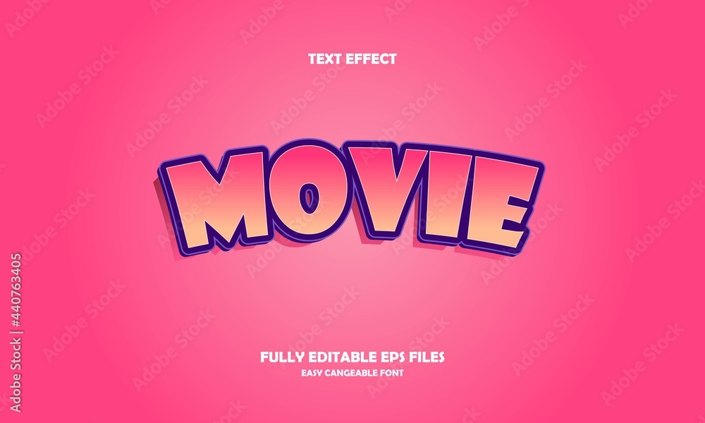 modern text effect movie editable vector illustration modern text effect movie editable vector illustration