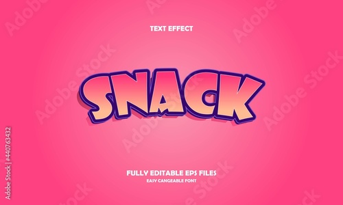modern text effect snack editable vector illustration