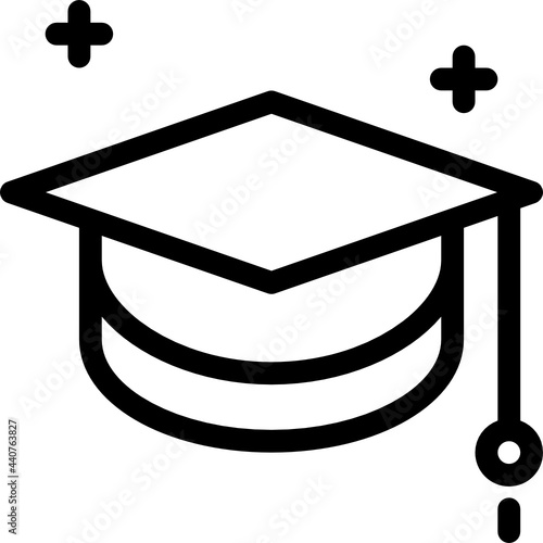 mortar board outline icon