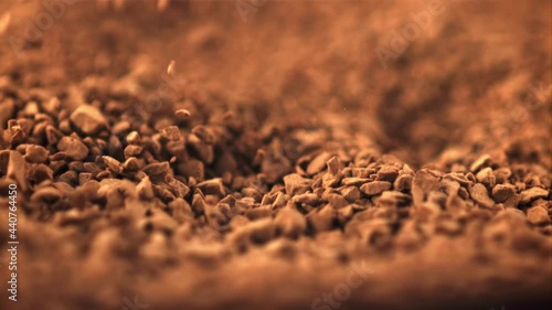 Wallpaper Mural Super slow motion pellets of instant coffee fall into a heap. Macro background. Filmed on a high-speed camera at 1000 fps.High quality FullHD footage Torontodigital.ca