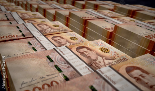 Photos Thai Baht money banknotes pack illustration