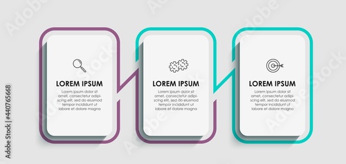 Business Infographic design template Vector with icons and 3 options or steps. Can be used for process diagram, presentations, workflow layout, banner, flow chart, info graph