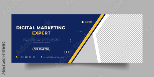 Digital marketing facebook cover social media post and banner template
