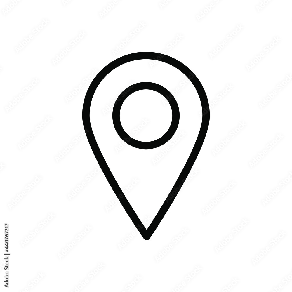 Black pinpoint icon. Vector illustration. Navigation finder, GPS, place, direction, compass, search concept, contact. Black pinpoint icon. Vector illustration. Navigation finder, GPS, place, direction, compass, search concept, contact.