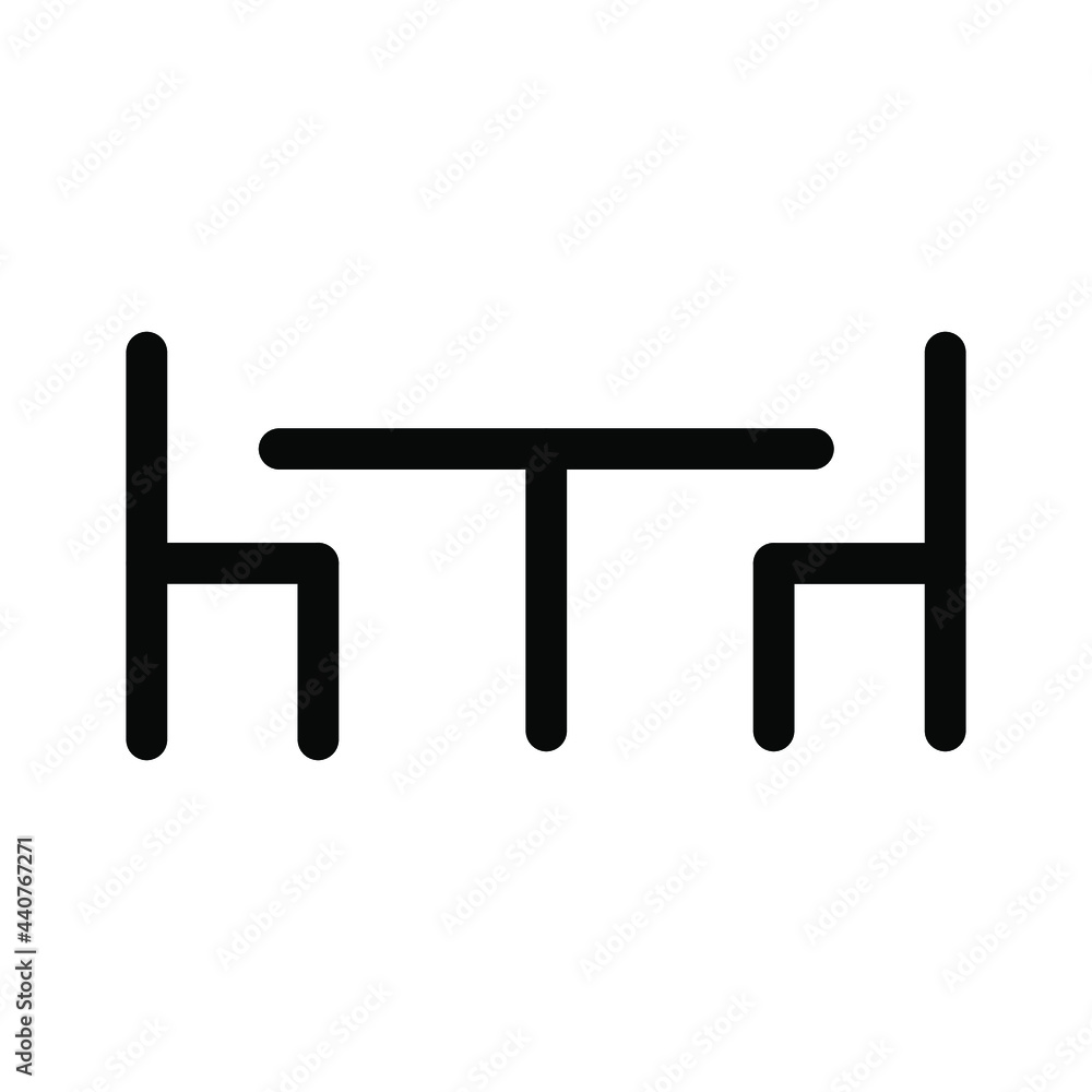 Restaurant table icon. Black icon. Vector illustration. Dinner table icon. Restaurant table icon. Black icon. Vector illustration. Dinner table icon.