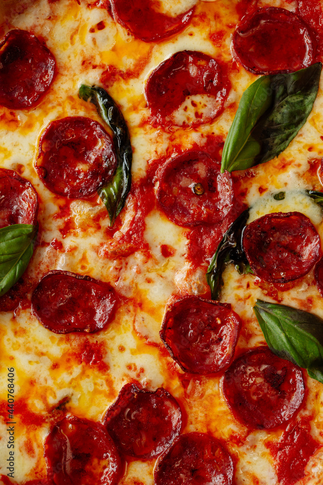 pizza with salami and cheese pizza with salami and cheese