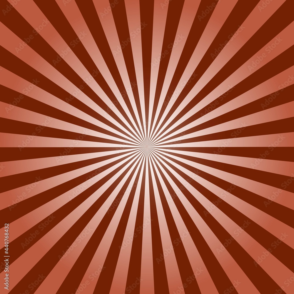 Obraz premium Brown Sunburst Pattern Background. Sunburst with rays background. Vector illustration. Brown radial background. Halftone background.