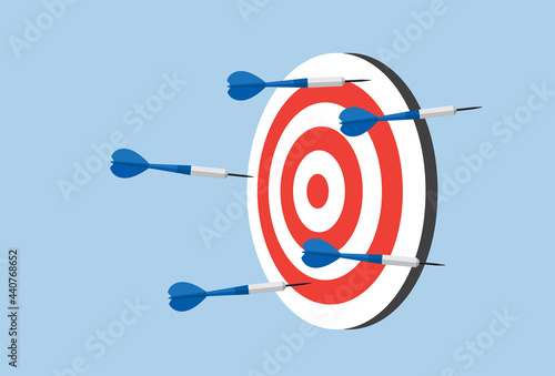 Many dart arrows missing target