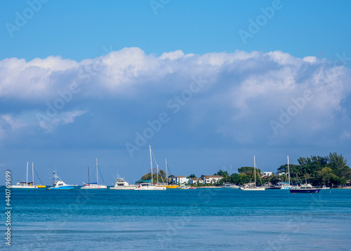 Ships at Long Bay, Negril, Westmoreland Parish, Jamaica