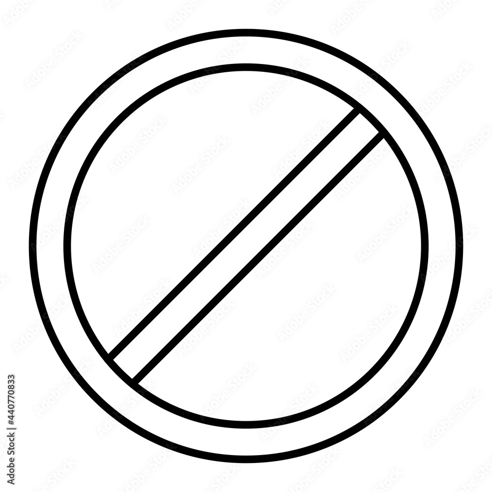 Vector Prohibition Outline Icon Design Vector Prohibition Outline Icon Design