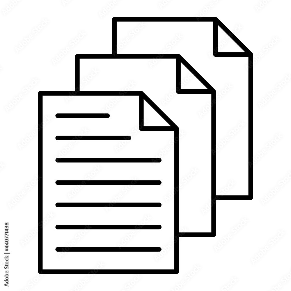 Vector Documents Outline Icon Design Vector Documents Outline Icon Design