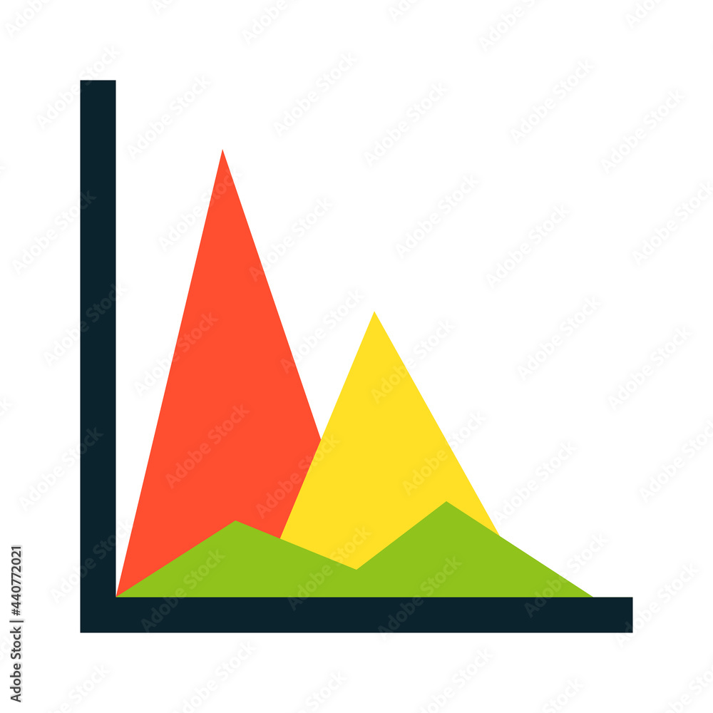 Area chart icon. Clipart image isolated on white background Area chart icon. Clipart image isolated on white background