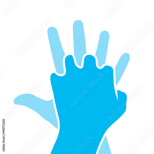 Hands only cpr silhouette icon. Clipart image isolated on white background photo