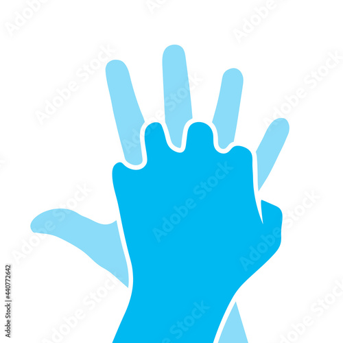 Hands only cpr silhouette icon. Clipart image isolated on white background
