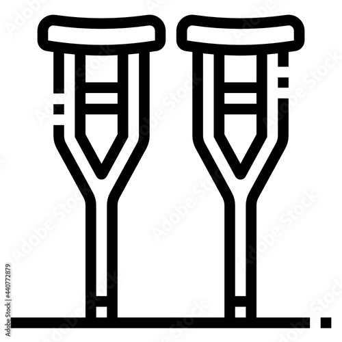 crutches line icon