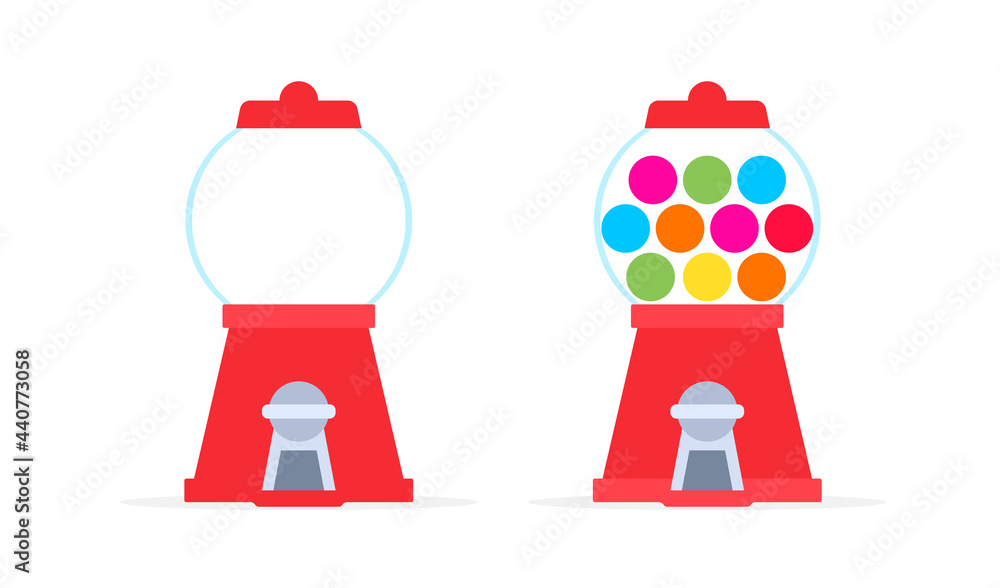 Gumball machine icon empty and full. Clipart image isolated on white background Gumball machine icon empty and full. Clipart image isolated on white background