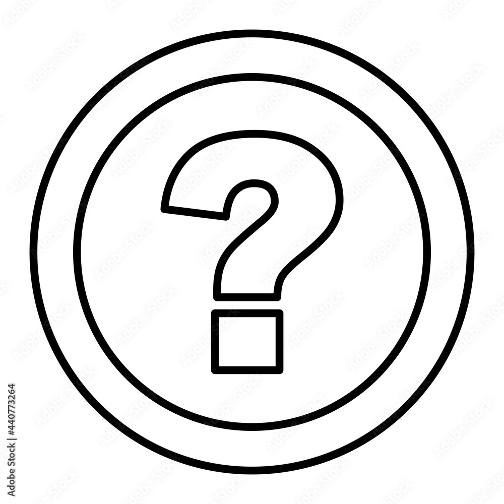 Vector Question Outline Icon Design Vector Question Outline Icon Design