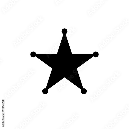 5 point star badge silhouette icon. Clipart image isolated on white background