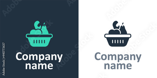Logotype Donation food box icon isolated on white background. Logo design template element. Vector