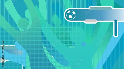 Sports fans on a blue background. Vector. Illustration on the theme of football, championship, sports. 