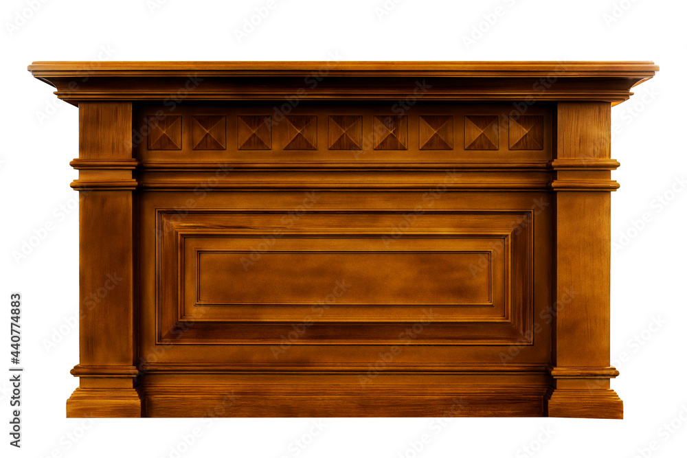 Wooden bar counter isolated on white background with clipping path Wooden bar counter isolated on white background with clipping path
