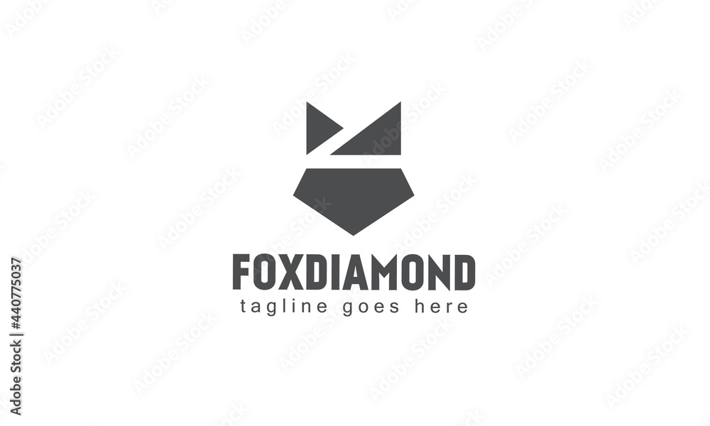 Fox crown diamond geometric logo concept for brand or company Fox crown diamond geometric logo concept for brand or company