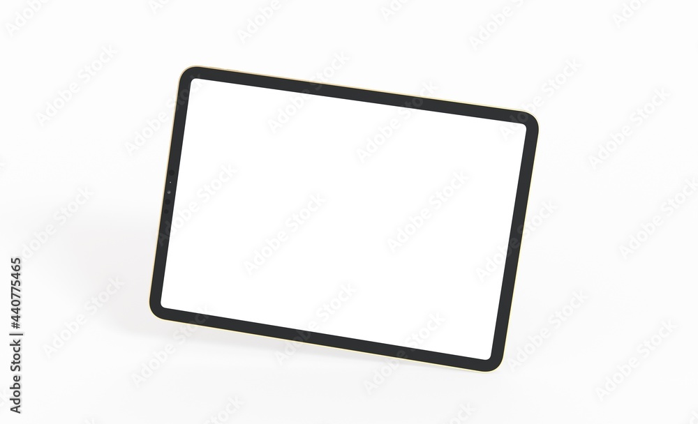 3D tablet with empty screen isolated digital white 3D tablet with empty screen isolated digital white