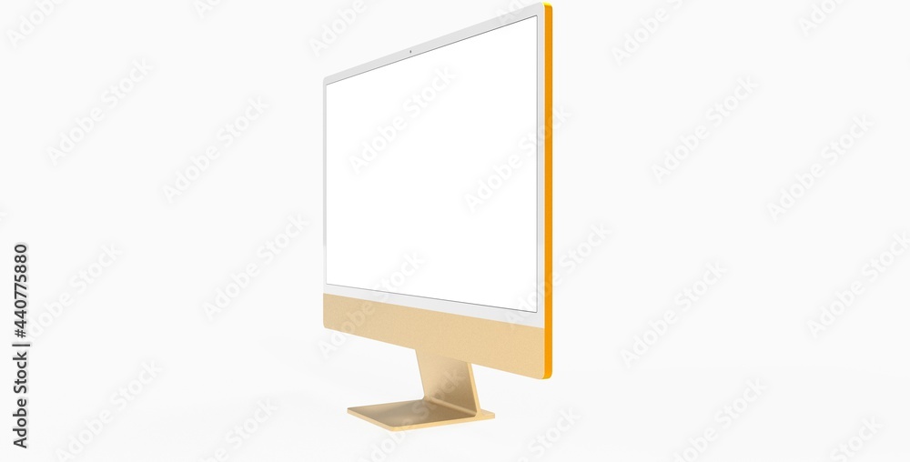 Copy of Realistic Computer, 3D Monitor, in Imac style isolated. yellow gold Copy of Realistic Computer, 3D Monitor, in Imac style isolated. yellow gold