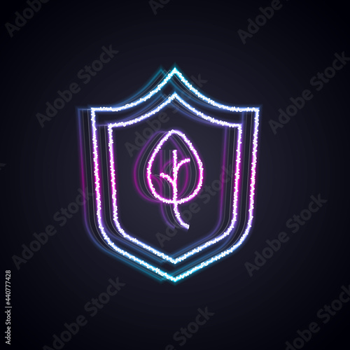 Glowing neon line Vegan food diet icon isolated Glowing neon line background. Organic, bio, eco symbol. Vegan, no meat, lactose free, healthy, fresh and nonviolent food. Vector