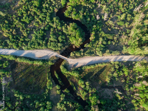 Wild river aerial drone shot