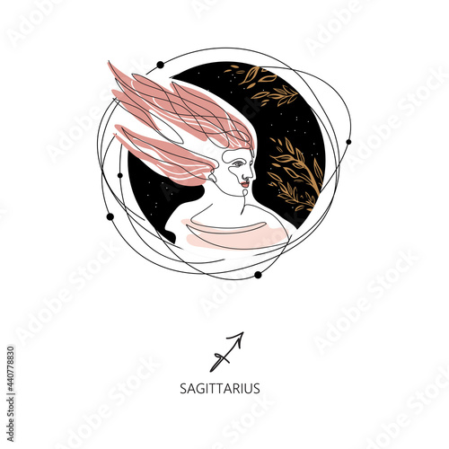 Sagittarius zodiac sign. The symbol of the astrological horoscope.