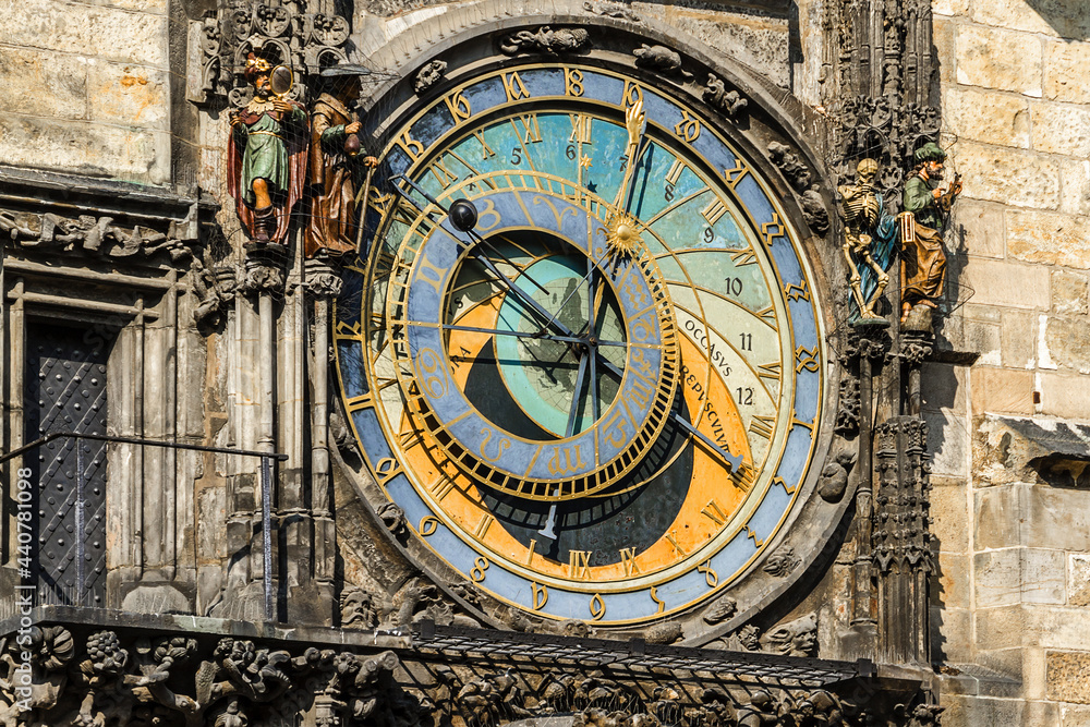 Obraz premium Orloj or Astronomical Clock in Old Town of Prague, installed in 1410 – it is only one still working Clock in the world. Prague, Czech Republic. 