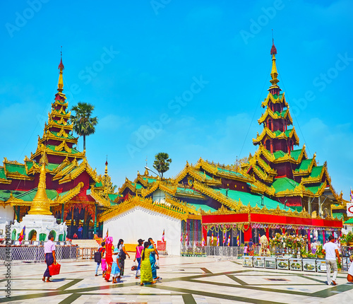 The Shrines at the Victory Ground, Shwedagon, Yangon, Myanmar photo