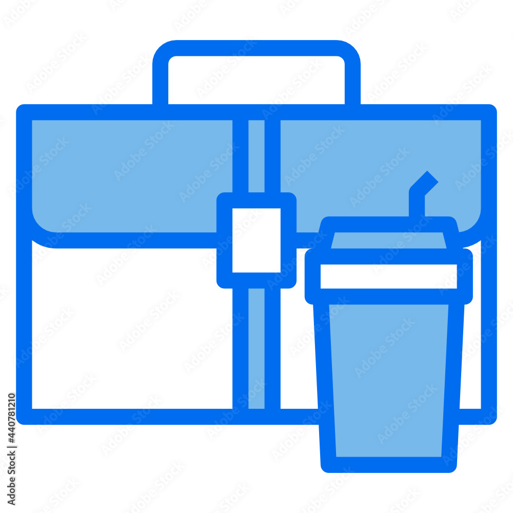 Bag blue line icon