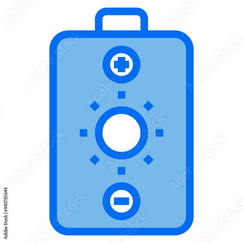 Battery blue line icon