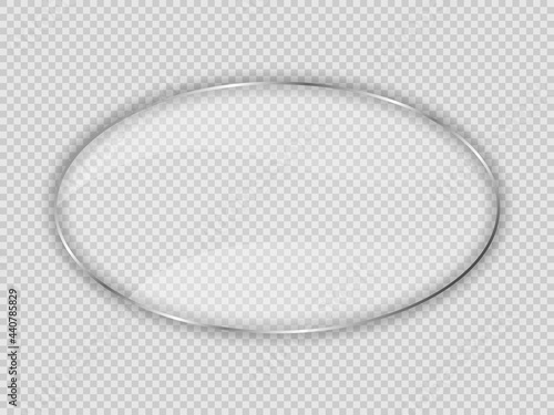 Glass plate in oval frame