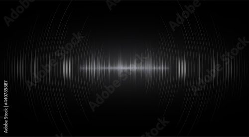 Sound waves oscillating dark light