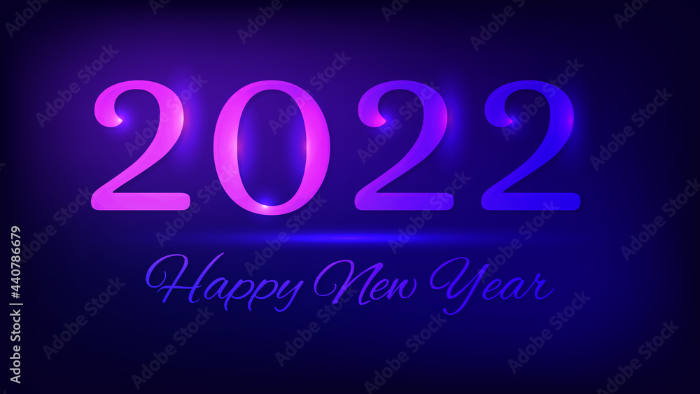 2022 Happy New Year neon background 2022 Happy New Year neon background