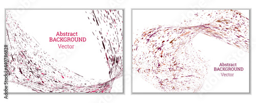 Multicolored paint splashes, smears, dust particles and debris are carried by the wind. A set of two templates. Design template for the design of banners, posters, booklets, covers, magazines. EPS 10