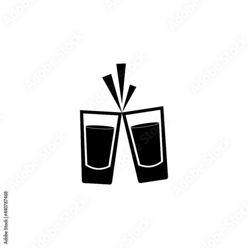 Cheers glasses icon isolated on white background