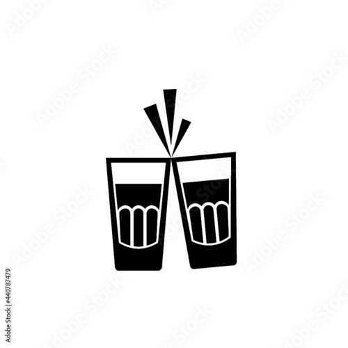 Cheers glasses icon isolated on white background