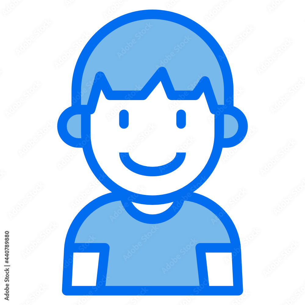 Fototapeta premium kid blue line icon