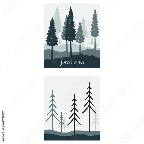 pine evergreen fir hemlock spruce conifer cedar Christmas tree Logo design vector