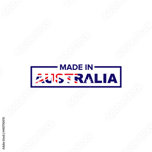Made in Australia label logo design template